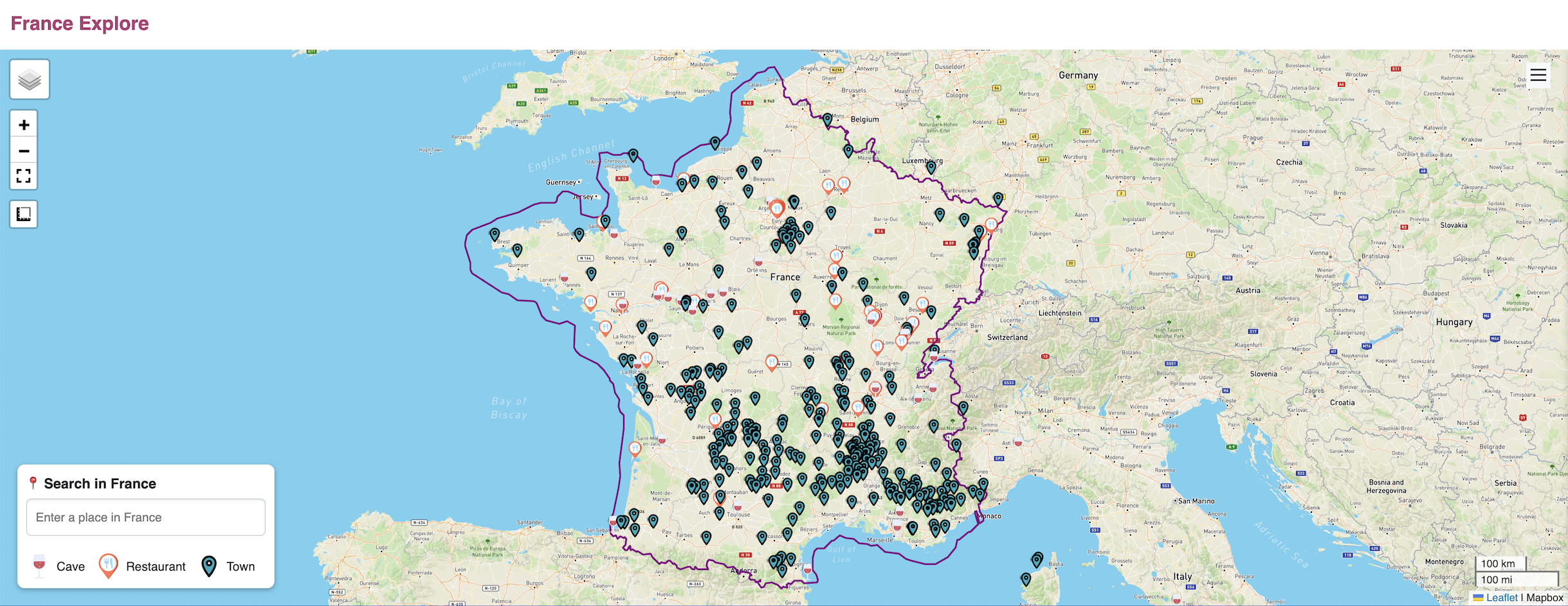 France Explore map preview